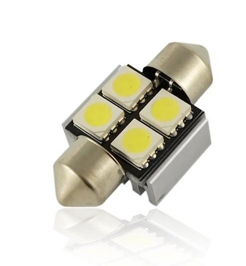 LED AUTO ŽIAROVKA C5W 36MM 4X SMD5050, CANBUS CHLADIČ