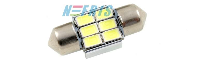 LED AUTO ŽIAROVKA C5W 6 SMD5630 CANBUS 31MM 1.5W