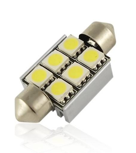 LED AUTO ŽIAROVKA C5W C10W CANBUS 6 SMD5050 39MM