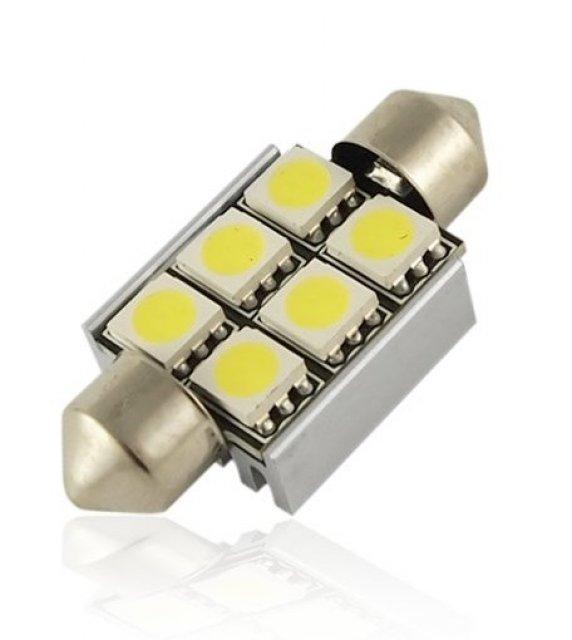 LED AUTO ŽIAROVKA C5W C10W CANBUS 6 SMD5050 42MM