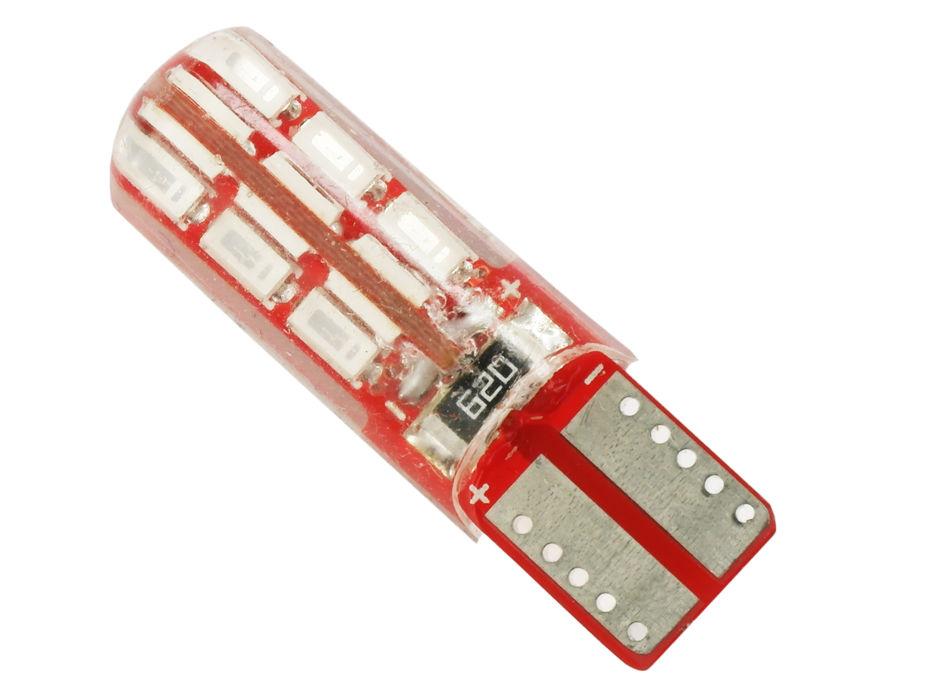 LED AUTO ŽIAROVKA T10 24X SMD3014 12V CANBUS - ČERVENÁ