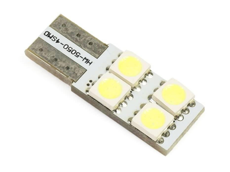 LED autožiarovka T10 W5W 5 W CANBUS, studená biela 5500 K, 4 SMD 5050