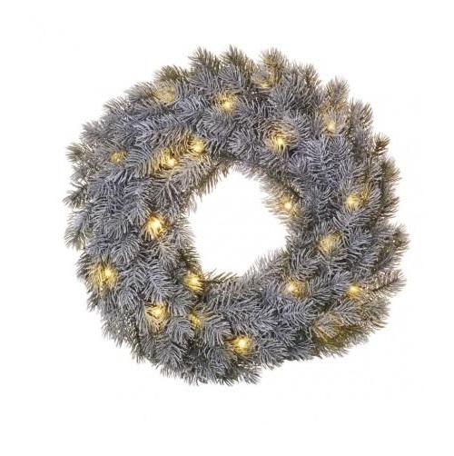 LED dekorácia – adventný veniec, 40 cm, 2x AA, vnútorný, teplá biela, časovač