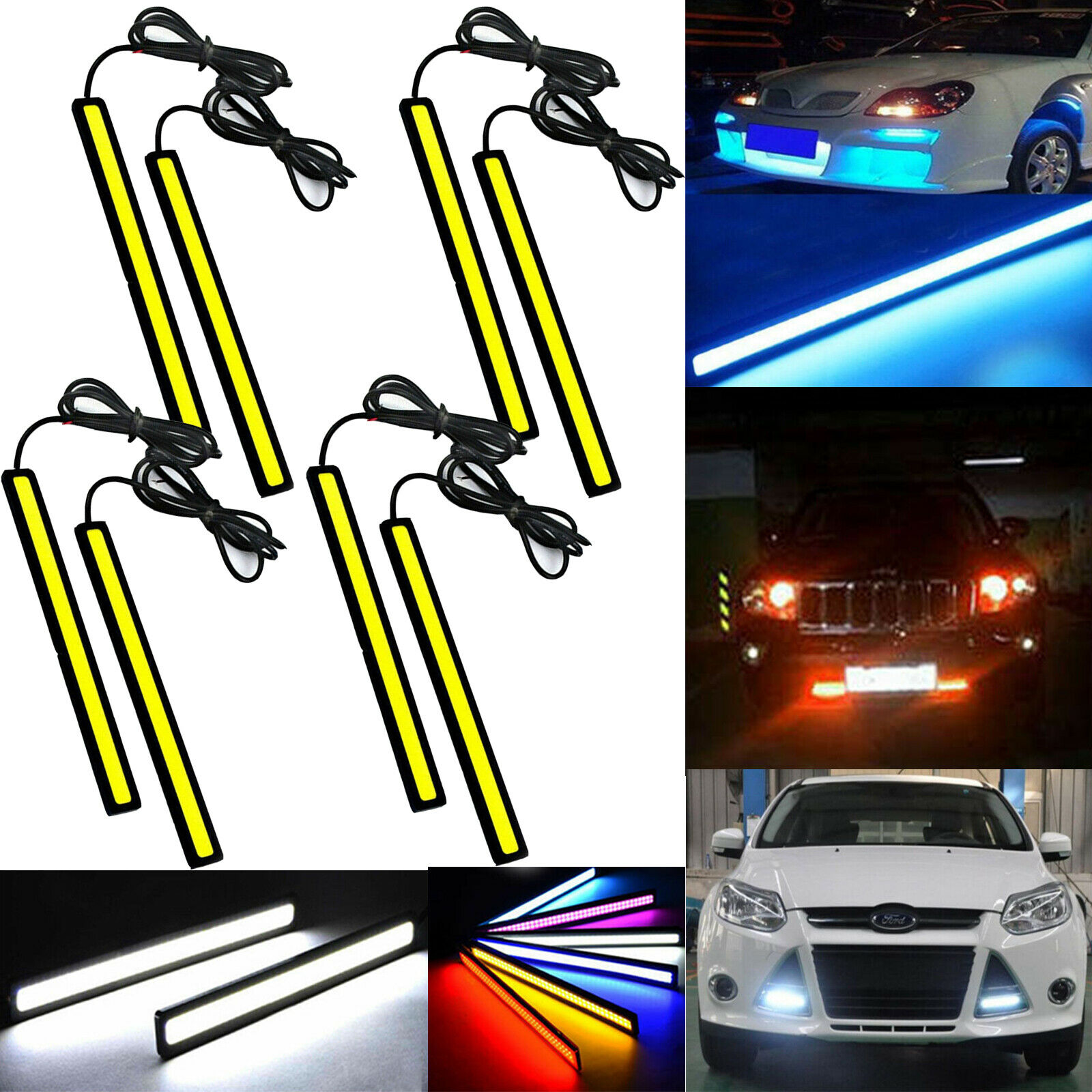 1 PÁR LED DENNÉ SVIETENIE DRL COB LED 2X4W