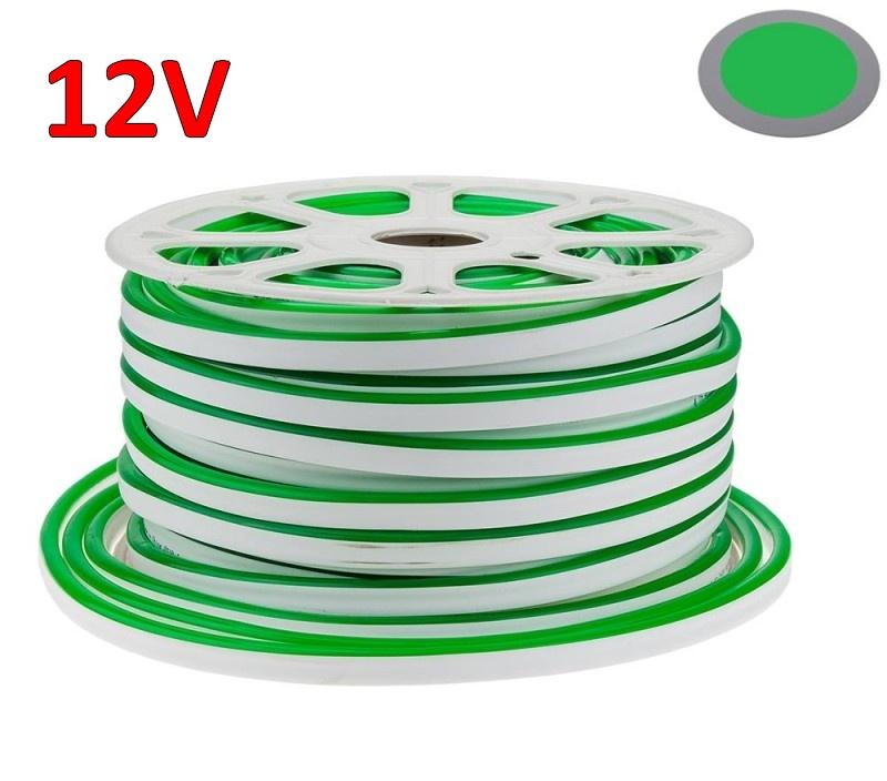 LED Flex Neon 12V – Zelený – 50m rolka, 6W/m