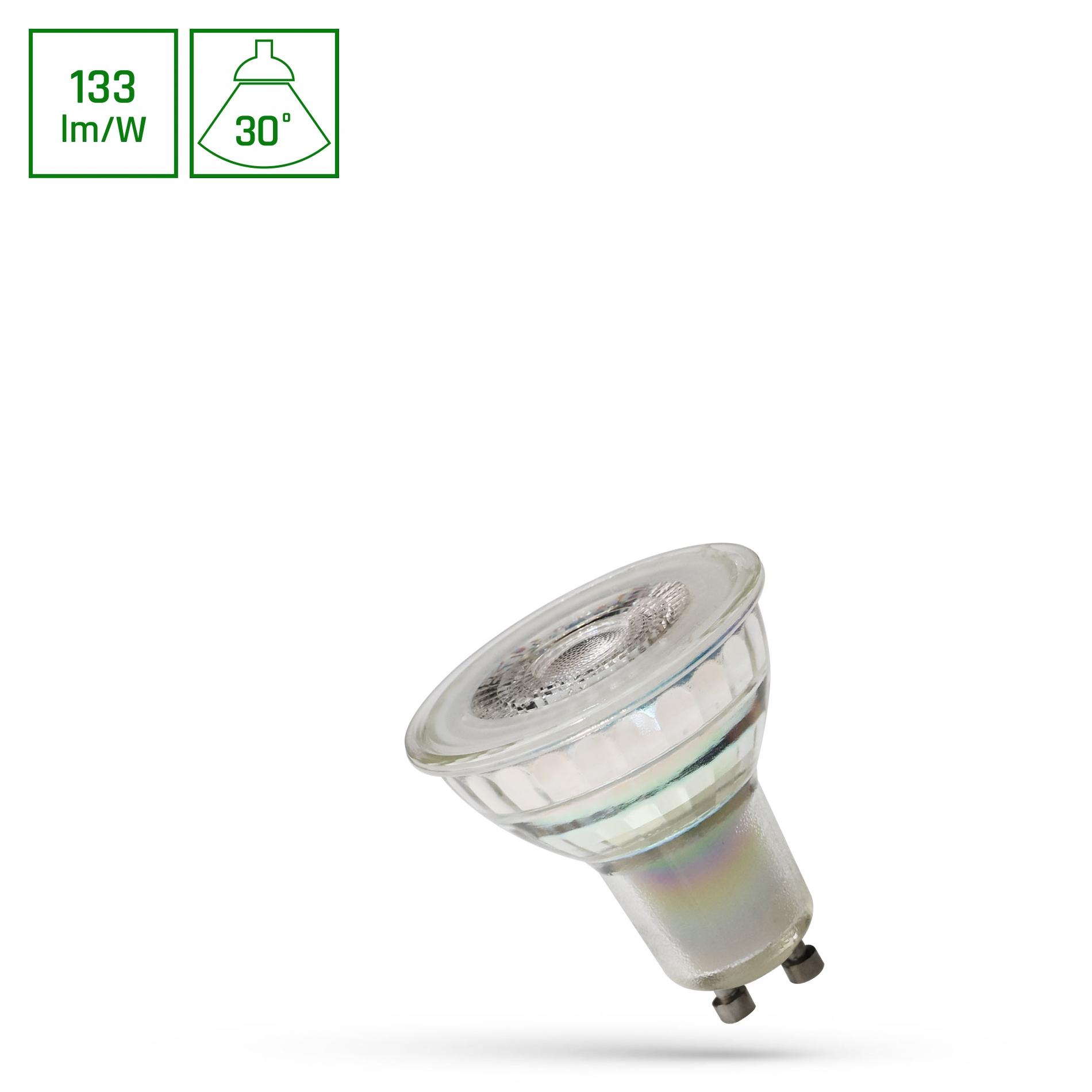 LED žiarovka GU10 7,5W SPECTRUM PREMIUM – 1100lm, teplá biela, 30°