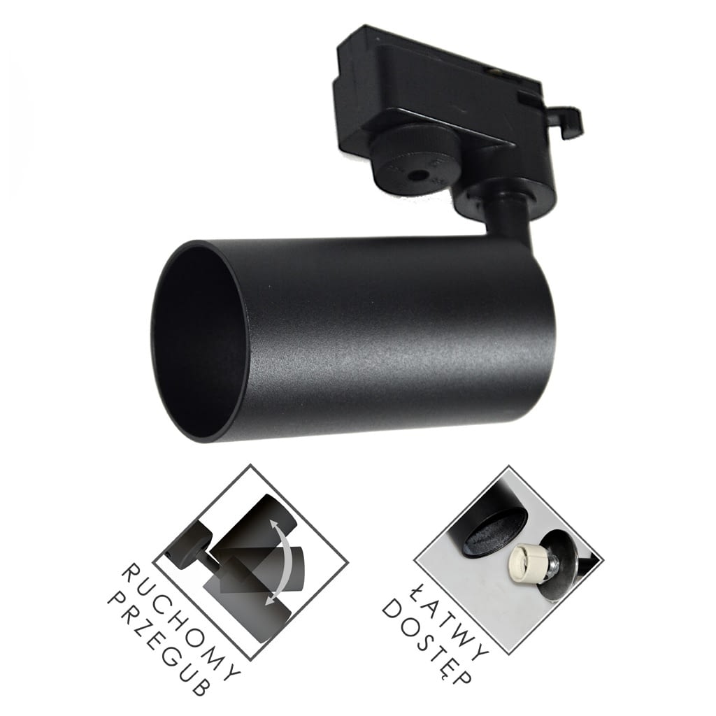 LED koľajnicové 1 fázové svietidlo MALIA 60mm čierne
