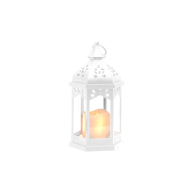 LED lampáš 29 cm 8 lm 1800K extra teplá biela IP20 – biely, efekt plameňa, 3× AAA