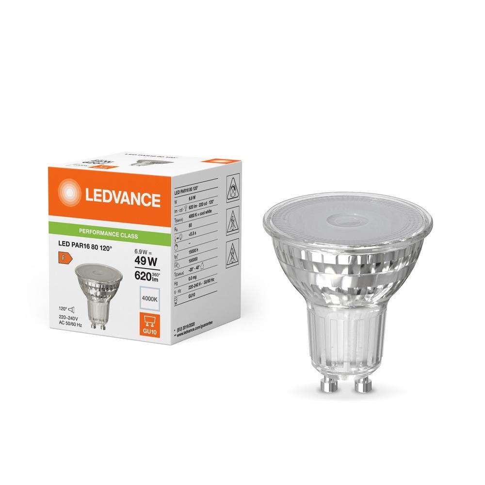 LED žiarovka LEDVANCE PAR16 GU10 6,9W  620lm 4000K, 120°