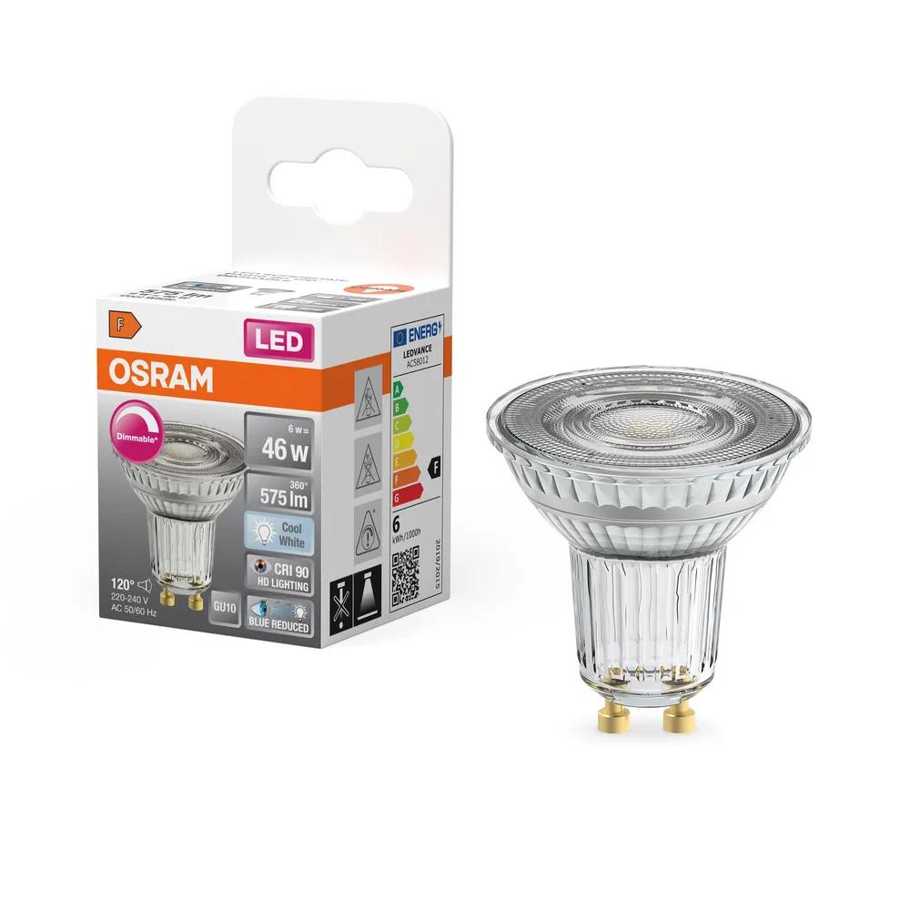 LED PAR16 GU10 6W , 575 lm, 4000K, CRI90, 120°, stmievateľný – Osram SUPERSTAR
