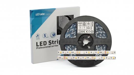 5m LED pás 12W/m PRO 3Y 12V 300 LED 5050 SMD 12W, RGB+CCT