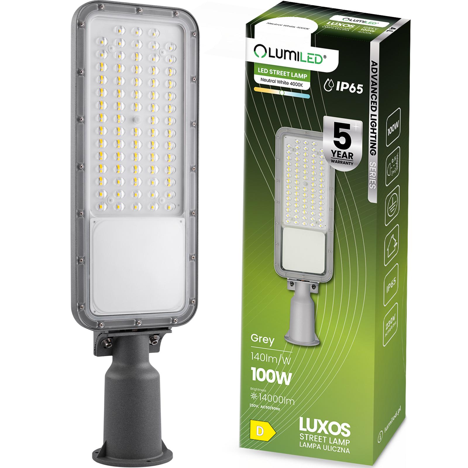 LED POULIČNÉ SVIETIDLO LUXOS 100W 14000LM 4000K IP65