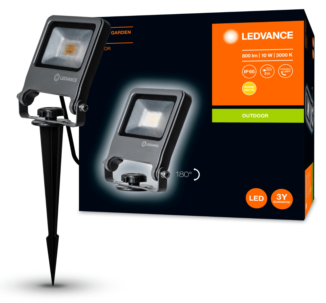 LED REFLEKTOR 10W TEPLÁ BIELA IP65 SIVÝ LEDVANCE GARDEN