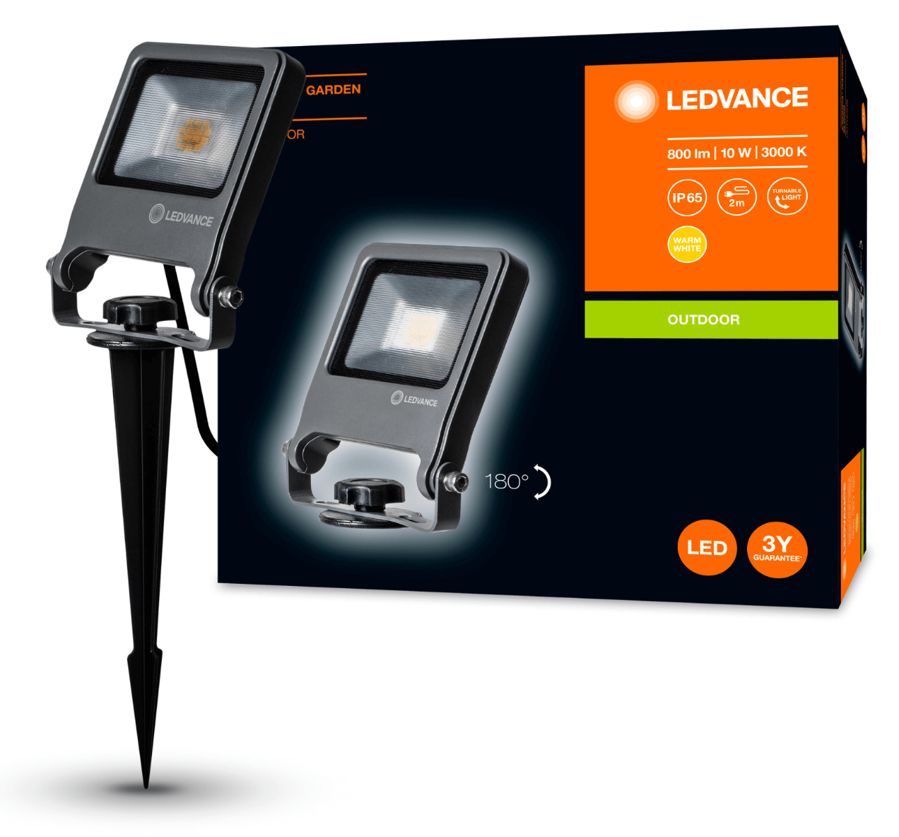 LED REFLEKTOR 10W TEPLÁ BIELA IP65 SIVÝ LEDVANCE GARDEN 