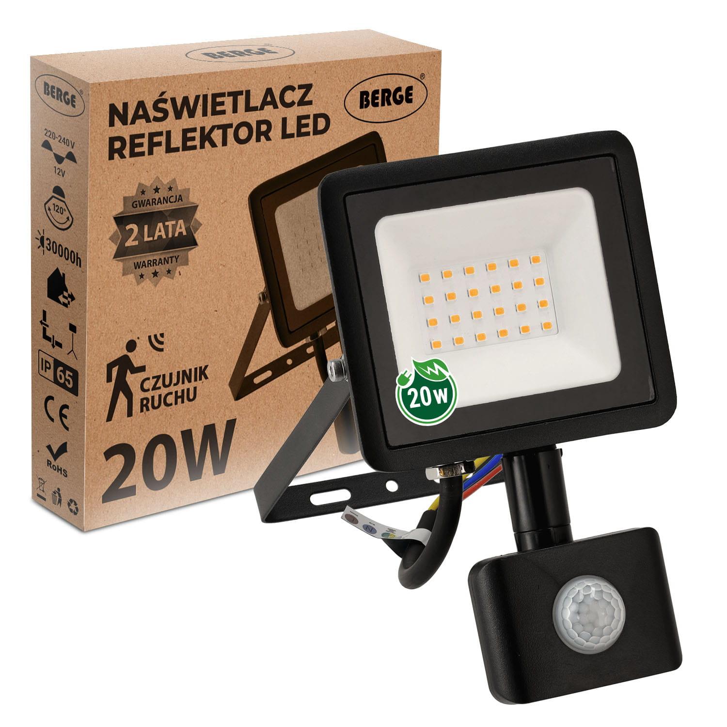 LED REFLEKTOR 20W PIR NEUTRÁLNA BIELA