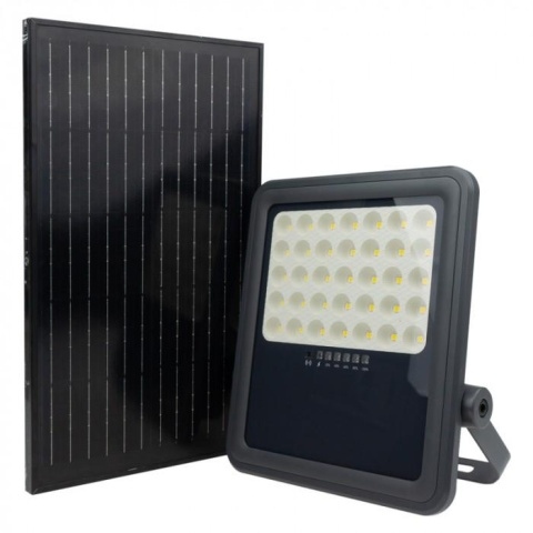 LED reflektor ABS 200W 4000K so solárnym panelom