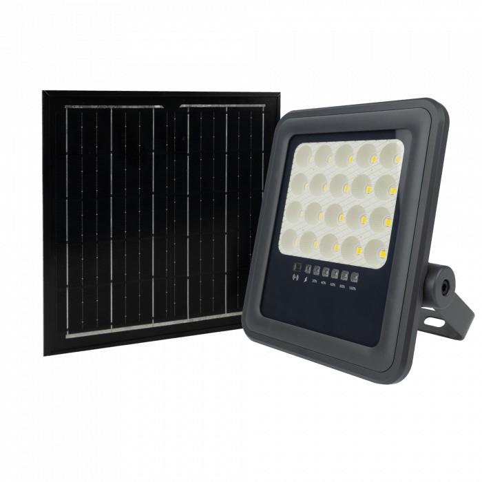 LED reflektor ABS 50W 4000K so solárnym panelom