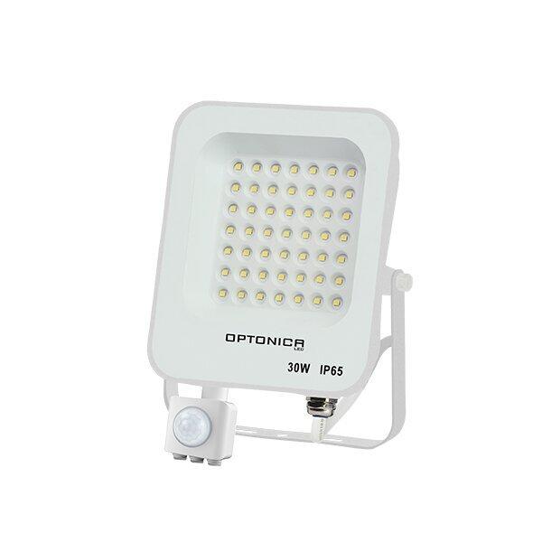 LED REFLEKTOR BIELE TELO IP65 + PIR SENSOR 30W NEUTRÁLNA BIELA