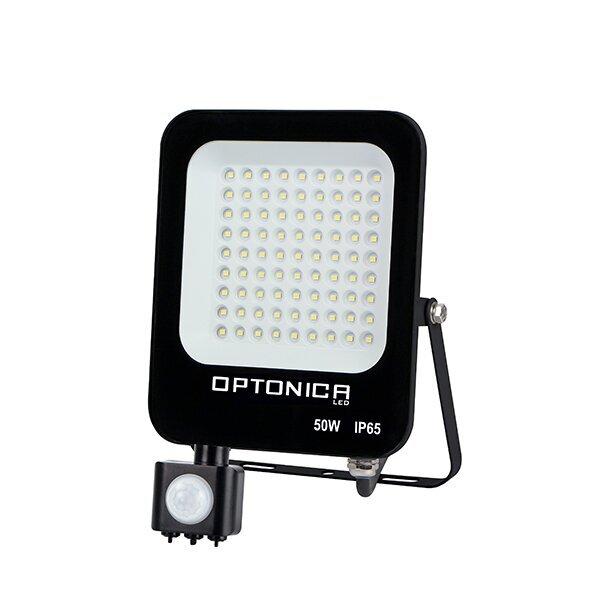 LED REFLEKTOR  50W  IP65 + PIR SENSOR STUDENÁ BIELA