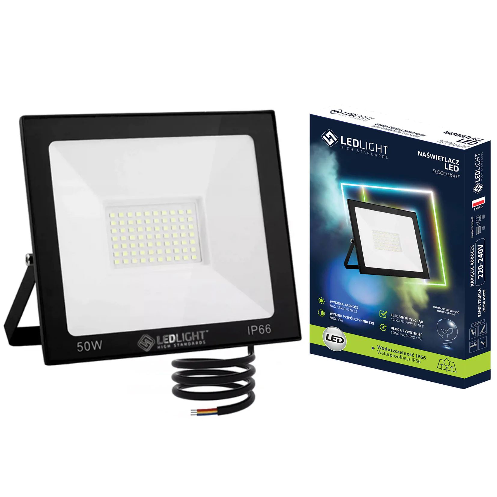 LED reflektor studená biela IP66 50W Premium - LEDLIGHT