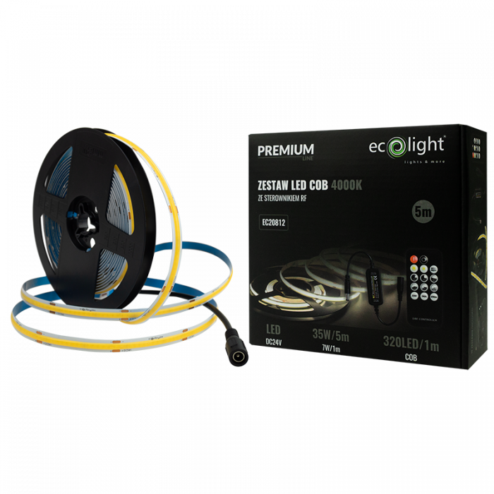 LED SADA 320 COB 24V IP20 4000K – 5 metrov
