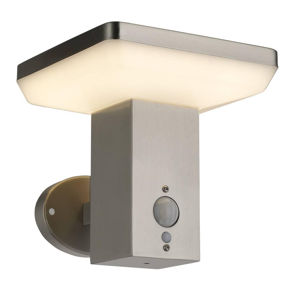LED Solárne Nástenné Svietidlo UP SS - Brushed Aluminium 4.4W so Senzorom