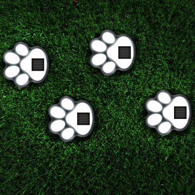 LED Solárna Lampa - Psia Labka, Zapichovacia - Plast, Čierna