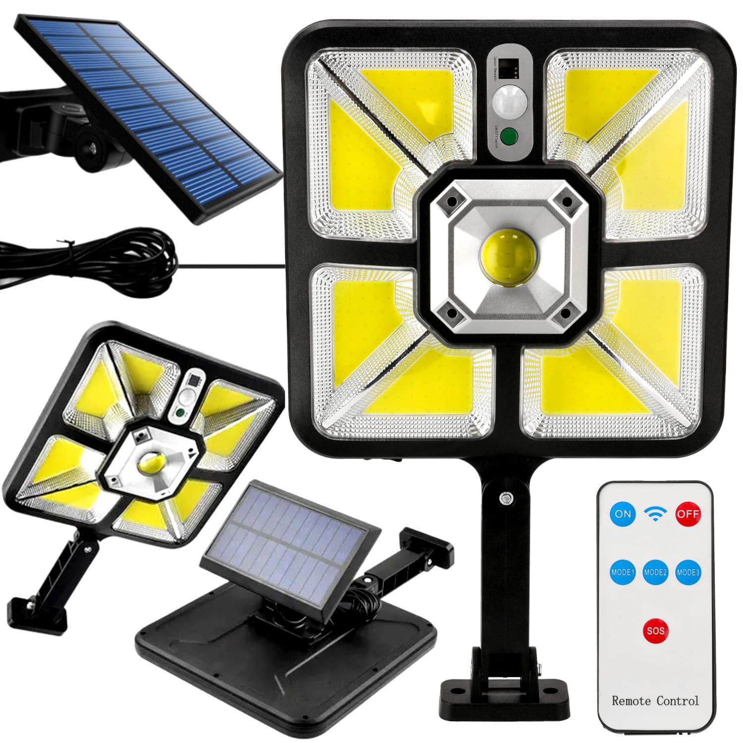 LED SOLÁRNA LAMPA SO SENZOROM POHYBU + DIAĽKOVÉ OVLÁDANIE TANGA 30W