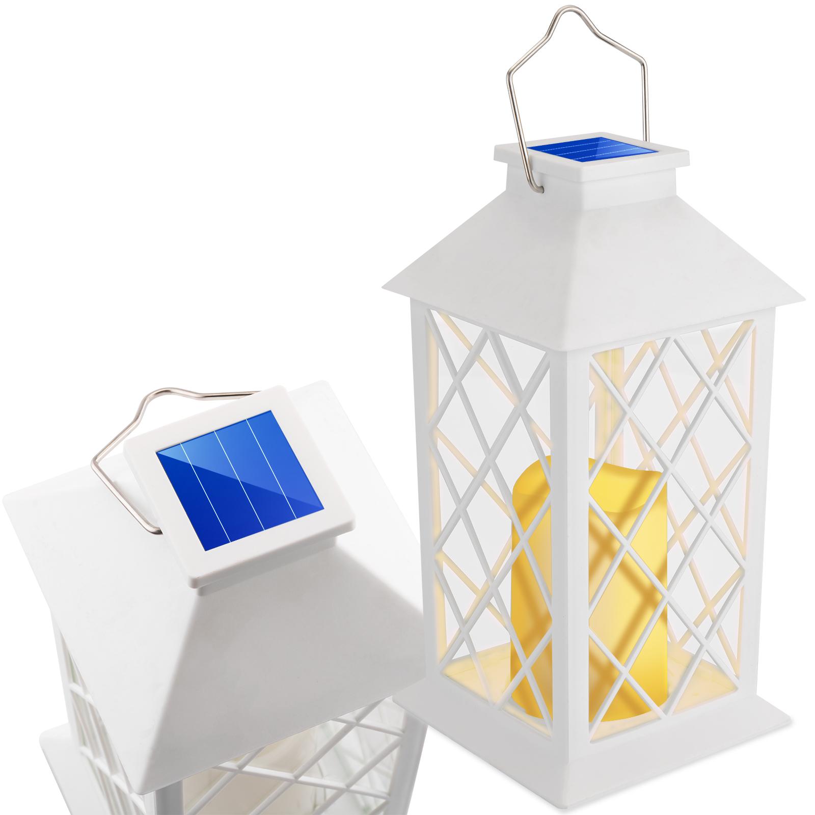 LED solárna záhradná lampa LIRIO Závesná lucerna 28 cm biela LUMILED