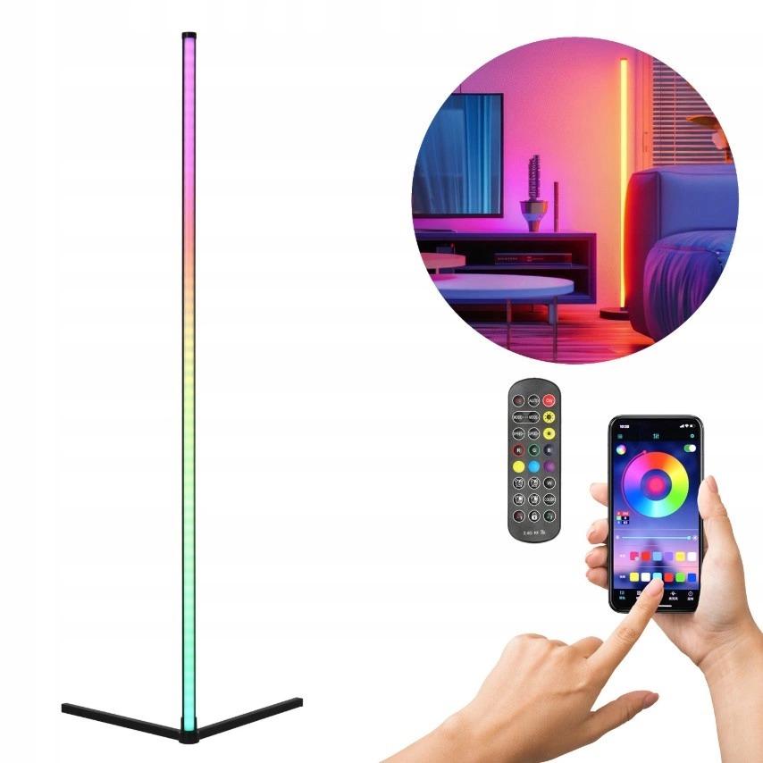 LED stojaca lampa Black CCT RGB – Smart ovládanie cez aplikáciu a diaľkový ovládač