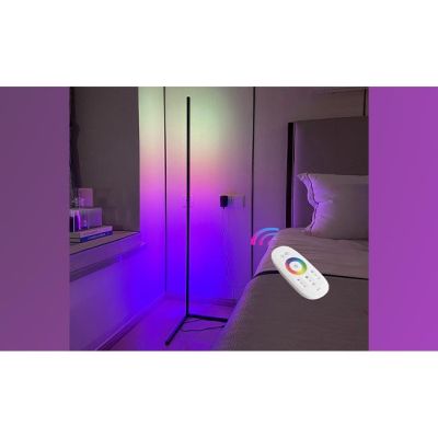 LED stojaca lampa RGB 20W 140cm čierna