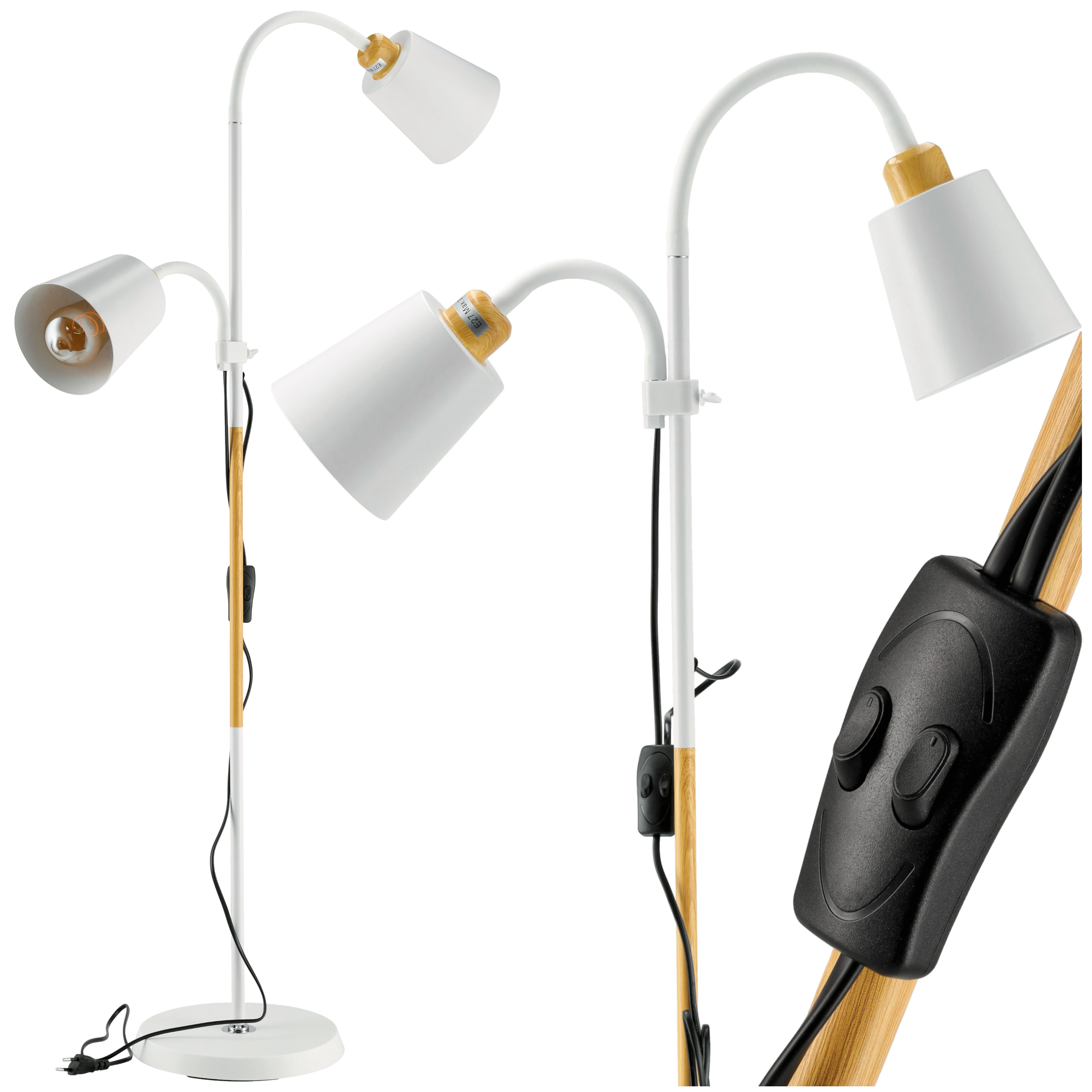 LED stojacia lampa 2xE27 biela