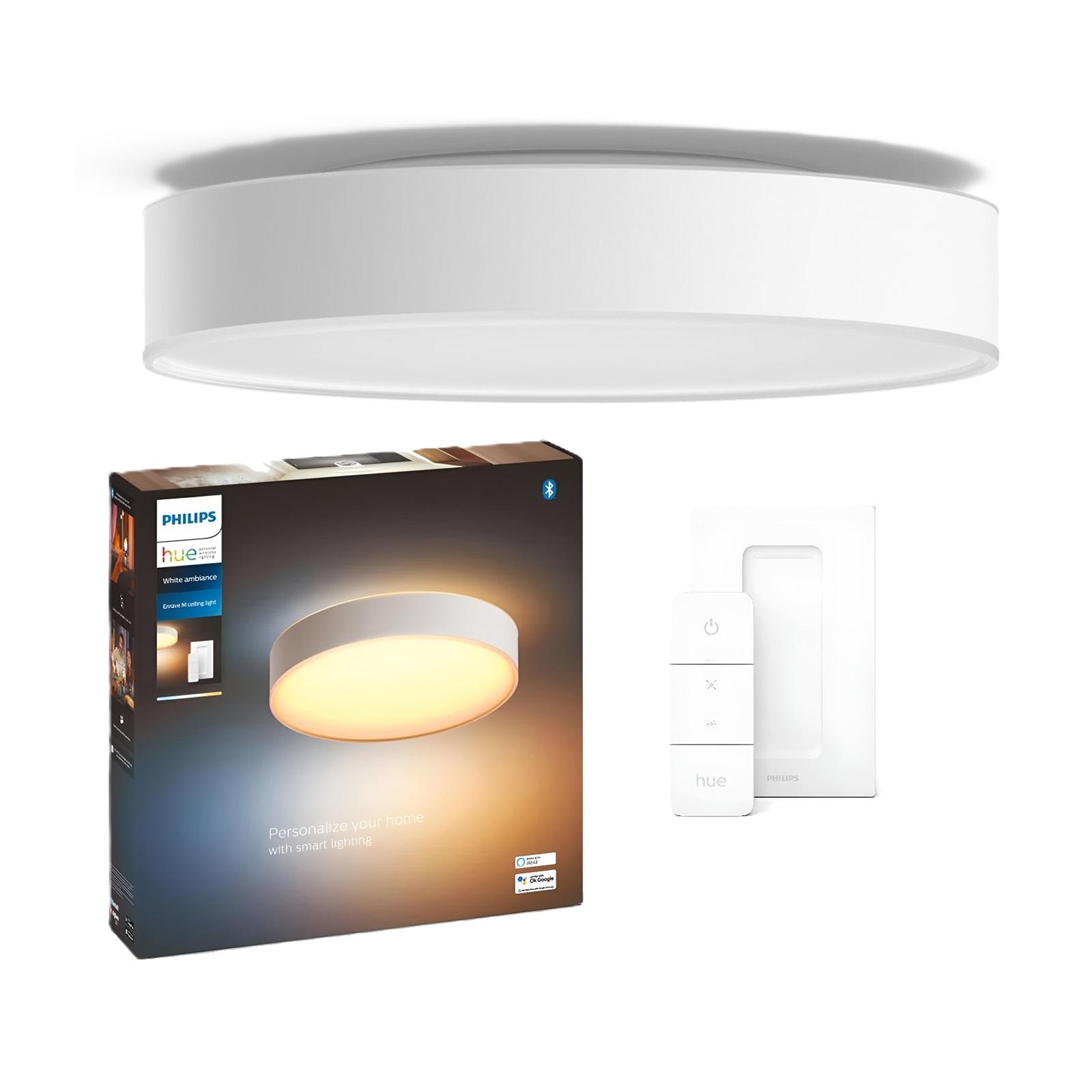 LED stropné svetlo Enrave White 19,2W 38 cm CCT – PHILIPS HUE Bluetooth + stmievač
