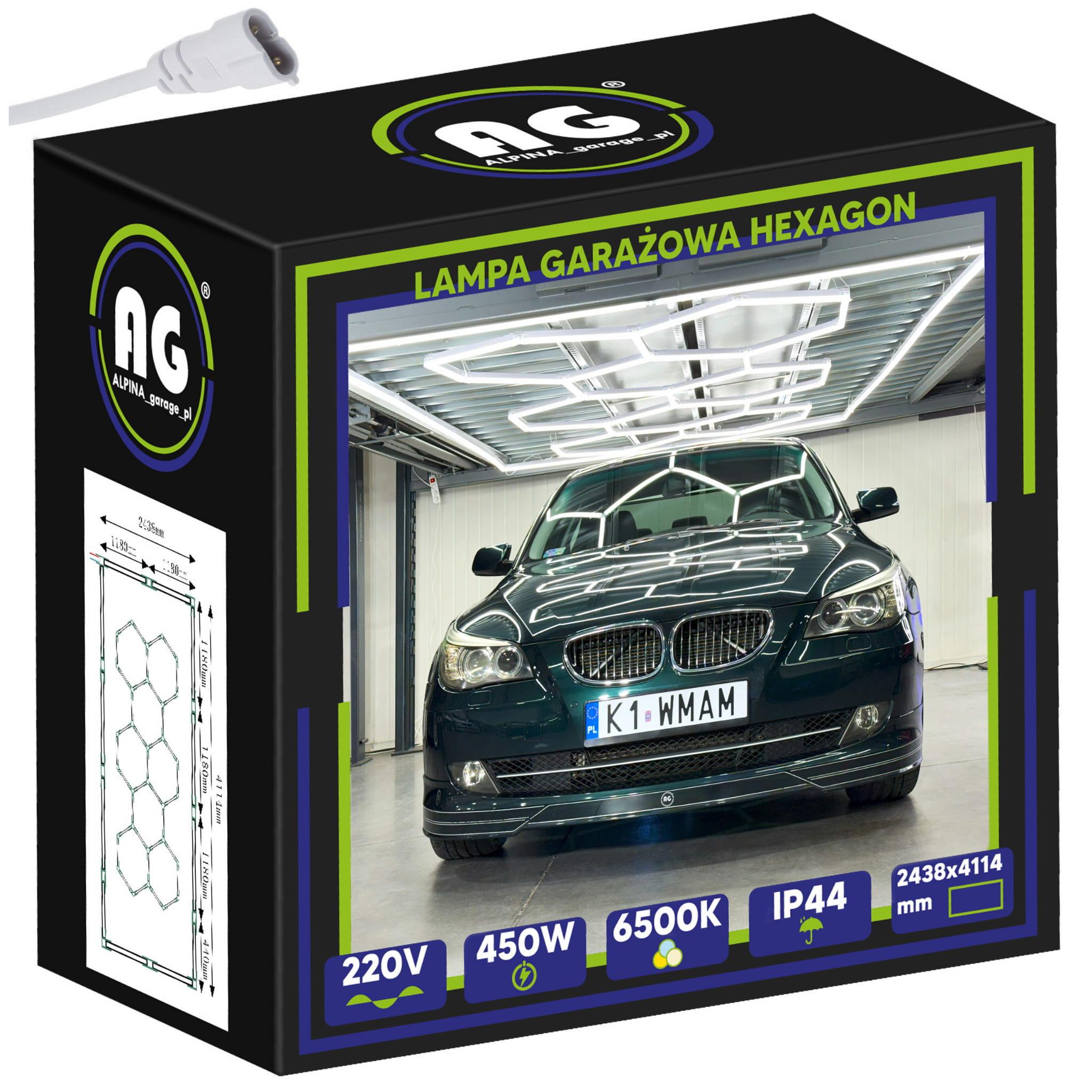 LED stropné svietidlo HEXAGON IP44, 243 x 411cm – 450W – 6500K, 