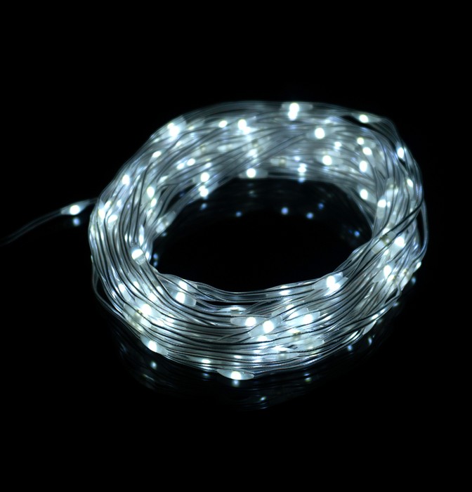 Led svetelná reťaz 20 m 2,7 W 200 LED 6500K studená biela IP65 – USB 5V