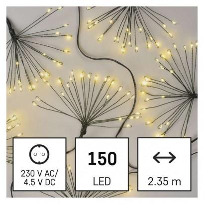 LED SVETELNÁ REŤAZ – SVIETIACE TRSY, NANO, 2,35 M, VNÚTORNÁ, TEPLÁ BIELA, ČASOVAČ