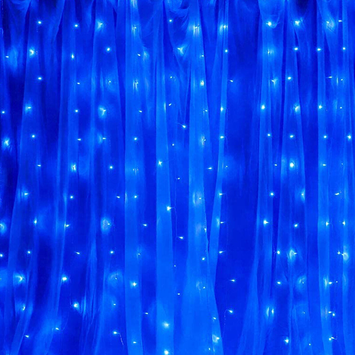 LED svetelná záclona 230V IP20 2x2m, 180 LED modrá