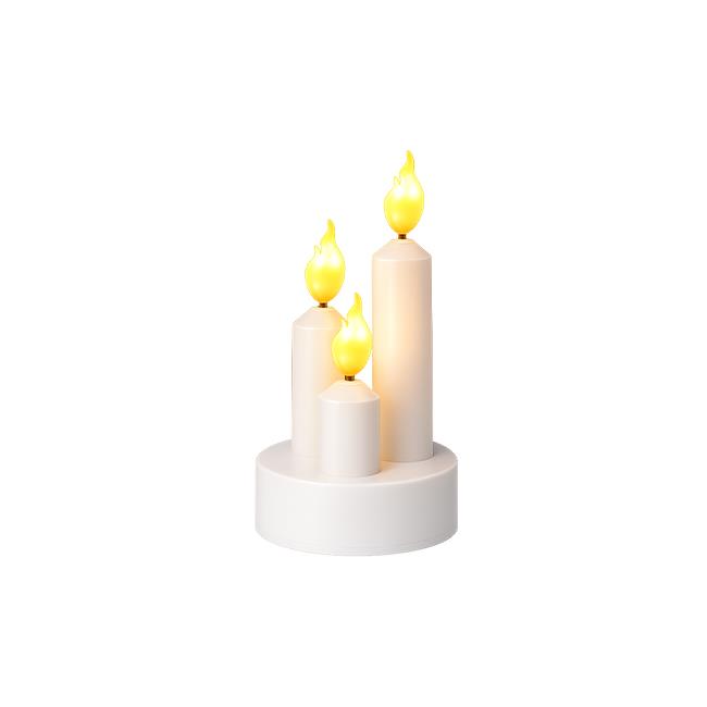 LED sviečka Trio 14 cm 8 lm 3200K teplá biela IP20 – efekt plameňa, 3× AAA