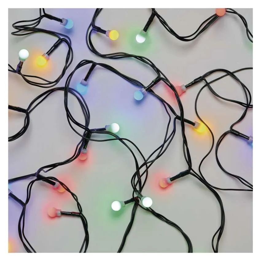 LED vianočná cherry reťaz – guličky, 20 m, vonkajšia aj vnútorná, multicolor, časovač