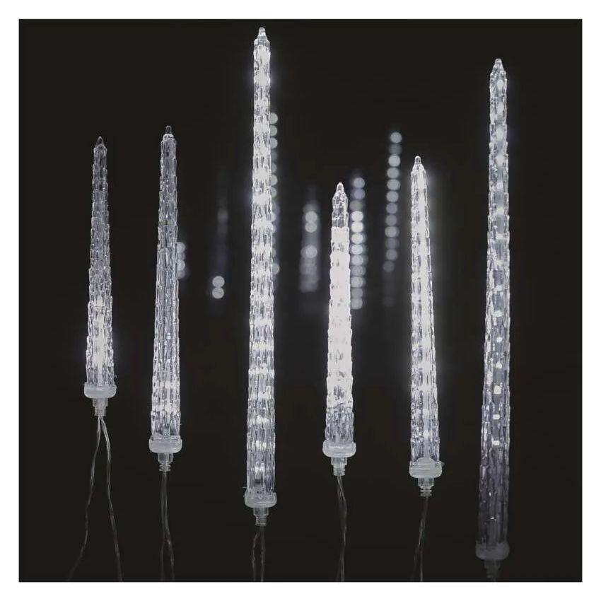 LED vianočná girlanda – 10x cencúľ, 3,6 m, vonkajšia aj vnútorná, studená biela