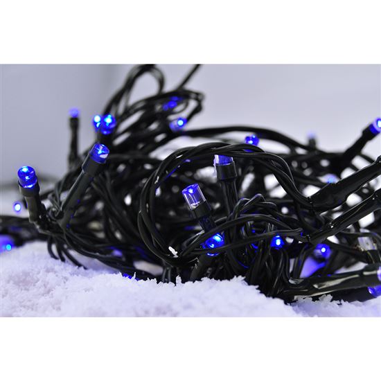 LED vianočná reťaz, 3m, 20xLED, 3x AA, modré svetlo, zelený kábel