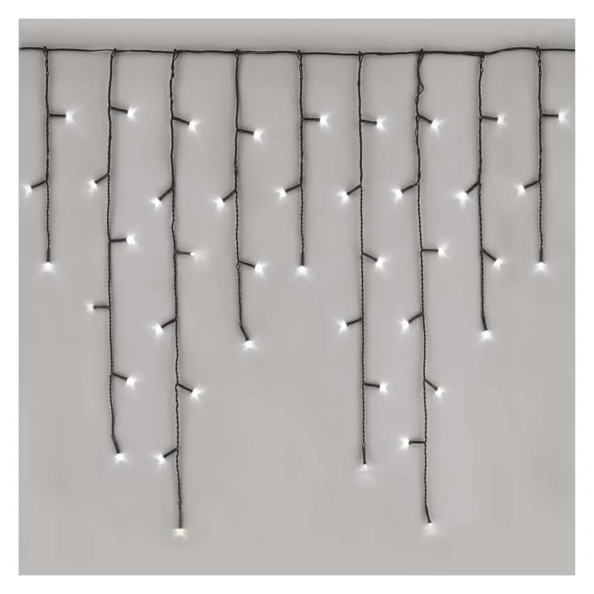 LED vianočné cencúle, 3,6 m, vonkajšie aj vnútorné, studená biela, programy