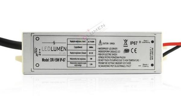 LED ZDROJ 15W 12V DC IP67