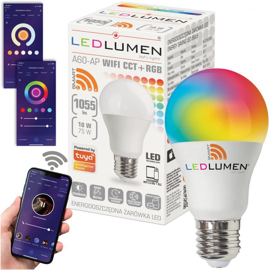 LED ŽIAROVKA 10W CCT+RGB WIFI TUYA SMART E27