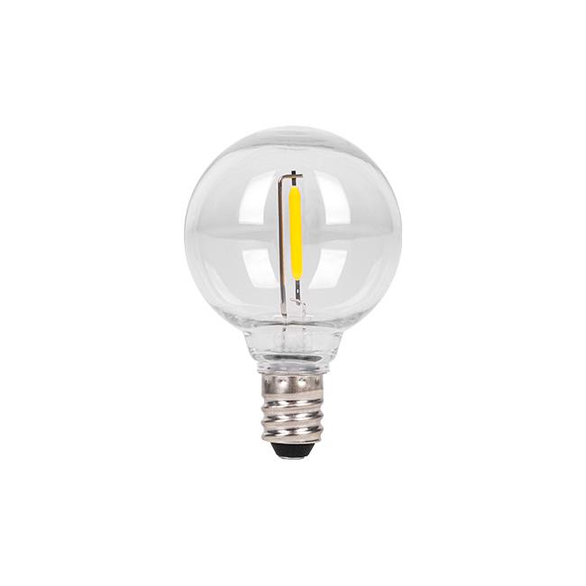 LED žiarovka E12 G40 FILAMENT 230V 1W  sada 5 ks, 2700K