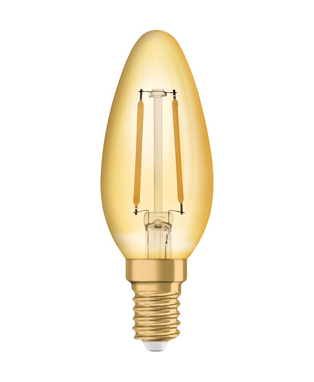 E14 LED ŽIAROVKA B35 1,5W 2400K TEPLÁ BIELA 360° FILAMENT OSRAM VINTAGE 1906
