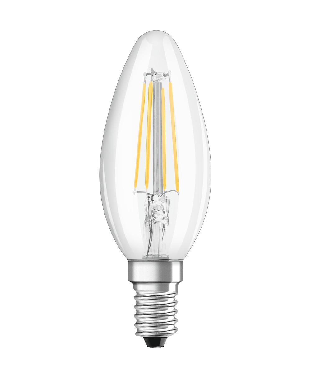 E14 LED STMIEVATEĽNÁ B35 3,4W 2700K TEPLÁ 360° FILAMENT OSRAM SUPERSTAR