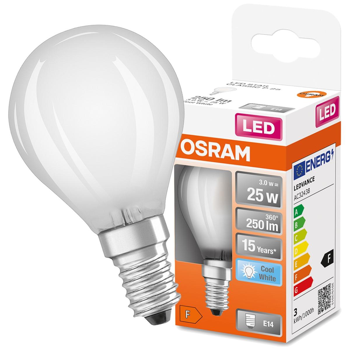 LED ŽIAROVKA E14 P45 3W NEUTRÁLNA BIELA 360° OSRAM STAR RETROFIT CLASSIC