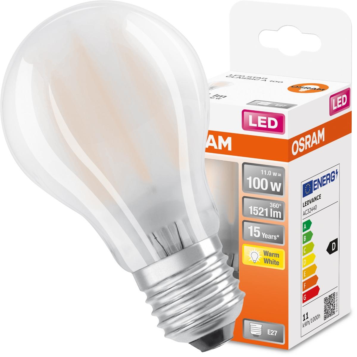 E27 LED MILK A60 11W TEPLÁ BIELA 360° FILAMENT OSRAM STAR