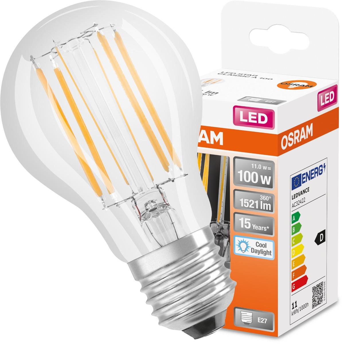 E27 LED A60 11W STUDENÁ BIELA 360° FILAMENT OSRAM STAR